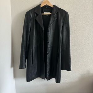 90s style Leather Coat Blazer